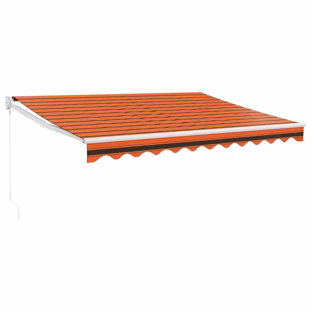 Tenda Retrattile da Parete vidaxl in Poliestere e Alluminio, Arancione e Marrone, L: 350 cm, P: 250 cm – 2