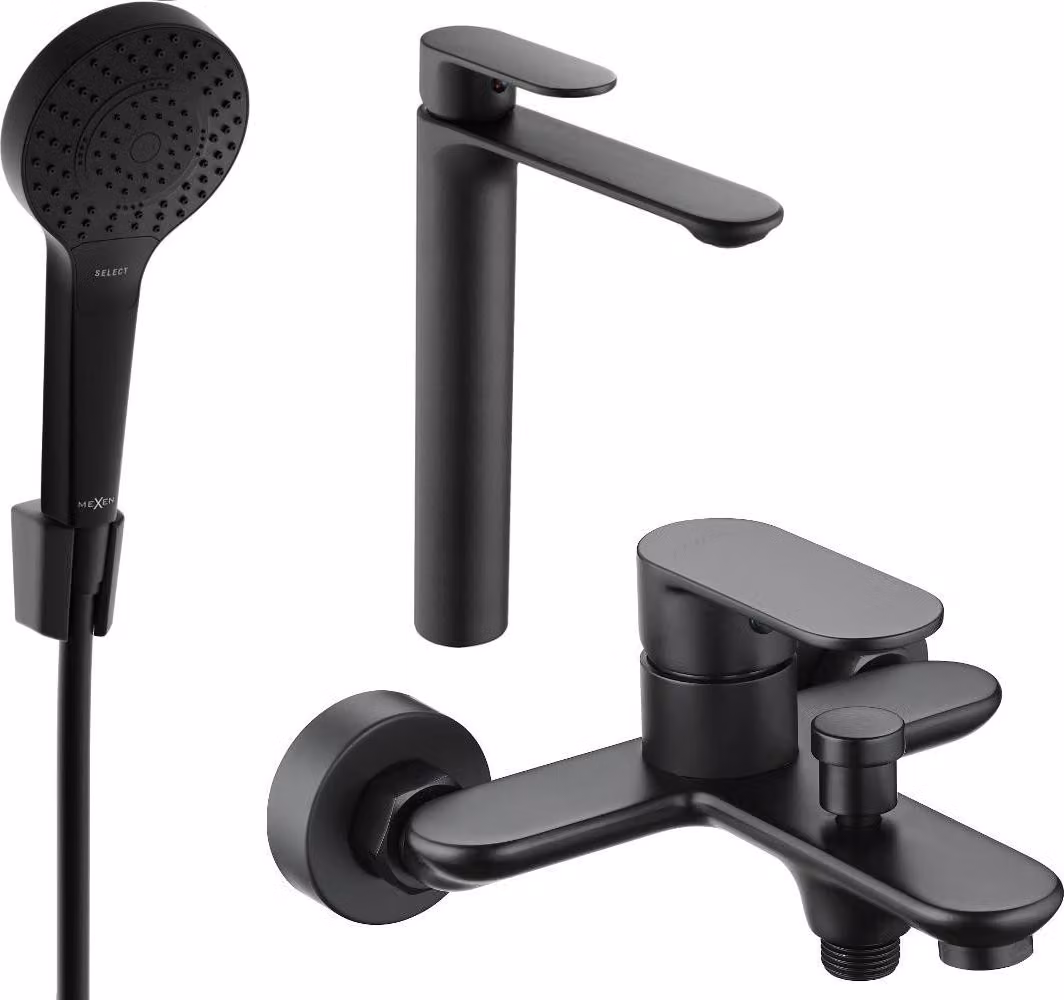 Mexen Milo R05 set vasca da bagno, nero - 71313R05-70