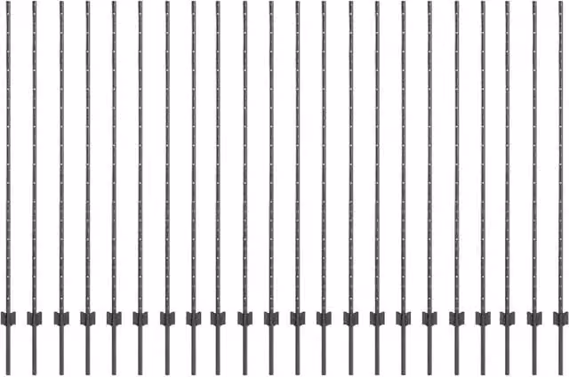 Set di 22 pali per recinzione rotondi in acciaio grigio, Altezza: 200 cm, CFW9669780