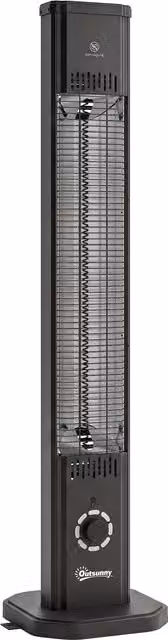 Outsunny Riscaldatore Elettrico a Infrarossi 2000 W con Custodia, IP65, Nero   Aosom Italy