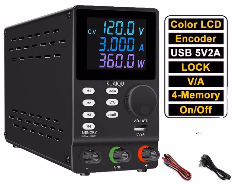 Alimentatore DC, tensione regolabile, controllo preciso, modello SPPS1203D, 120V 3A, con spina di alimentazione AC 220V per l'Unione Europea