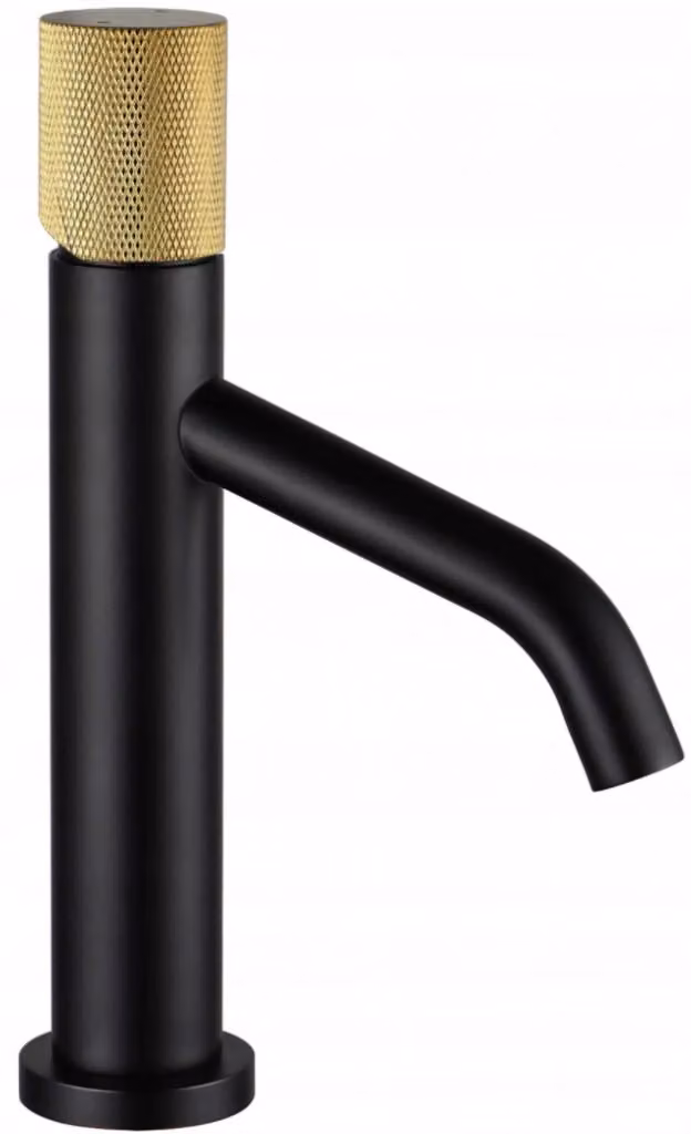 Mexen Rumba One miscelatore lavabo, nero/oro - 73501-75