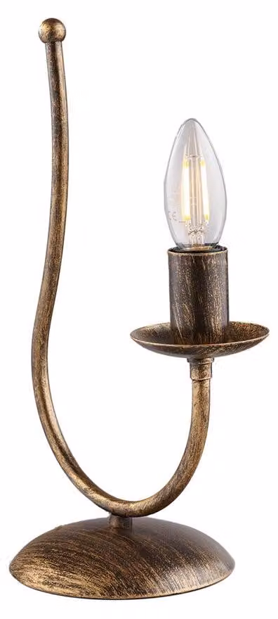 Lumetto Rustico Botte 1 Luce In Ferro Battuto Marrone E Oro