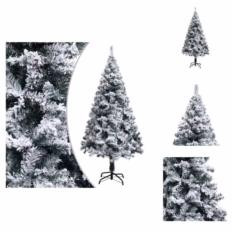 vidaXL Albero di Natale artificiale con neve verde 150 cm PVC - Alberi di Natale