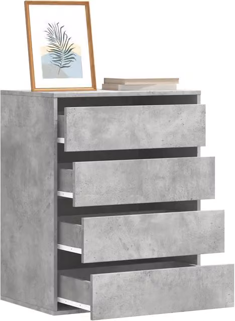 Cassettiera da angolo vidaXL in legno grigio opaco, sospesa a parete, L: 60 cm, P: 41 cm, H: 76 cm