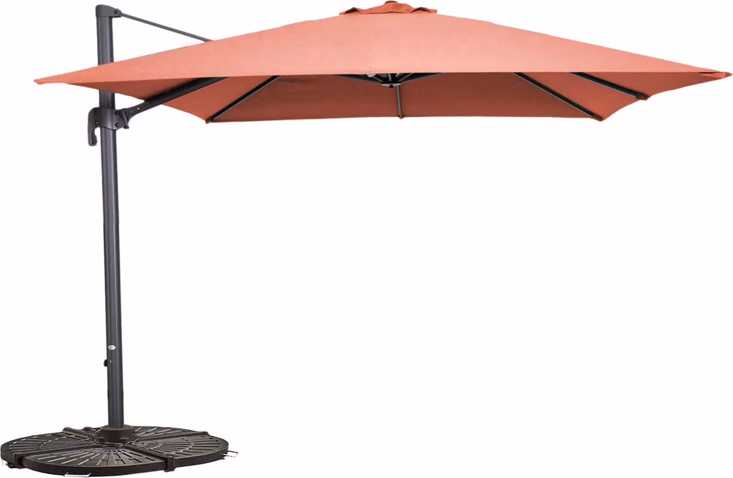 Ombrellone braccio gir. 360° 3x3m 4 marmette zav. Terracotta - Oviala Malaga