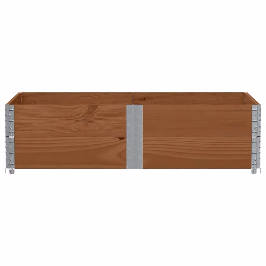 Fioriera rialzata in legno massello di pino marrone per giardino e terrazzo L: 150 cm, P: 100 cm, H: 41 cm – 2