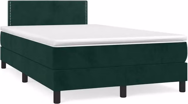 Letto Ibrido vidaXL con Struttura in Legno di Pino e Rivestimento in Velluto Verde e Bianco L/P/H: 120 x 200 cm – 1