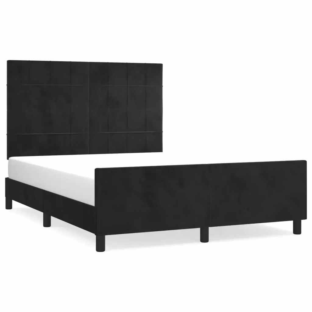 vidaXL Giroletto senza Materasso in Velluto Nero L: 140 cm, P: 190 cm – 2