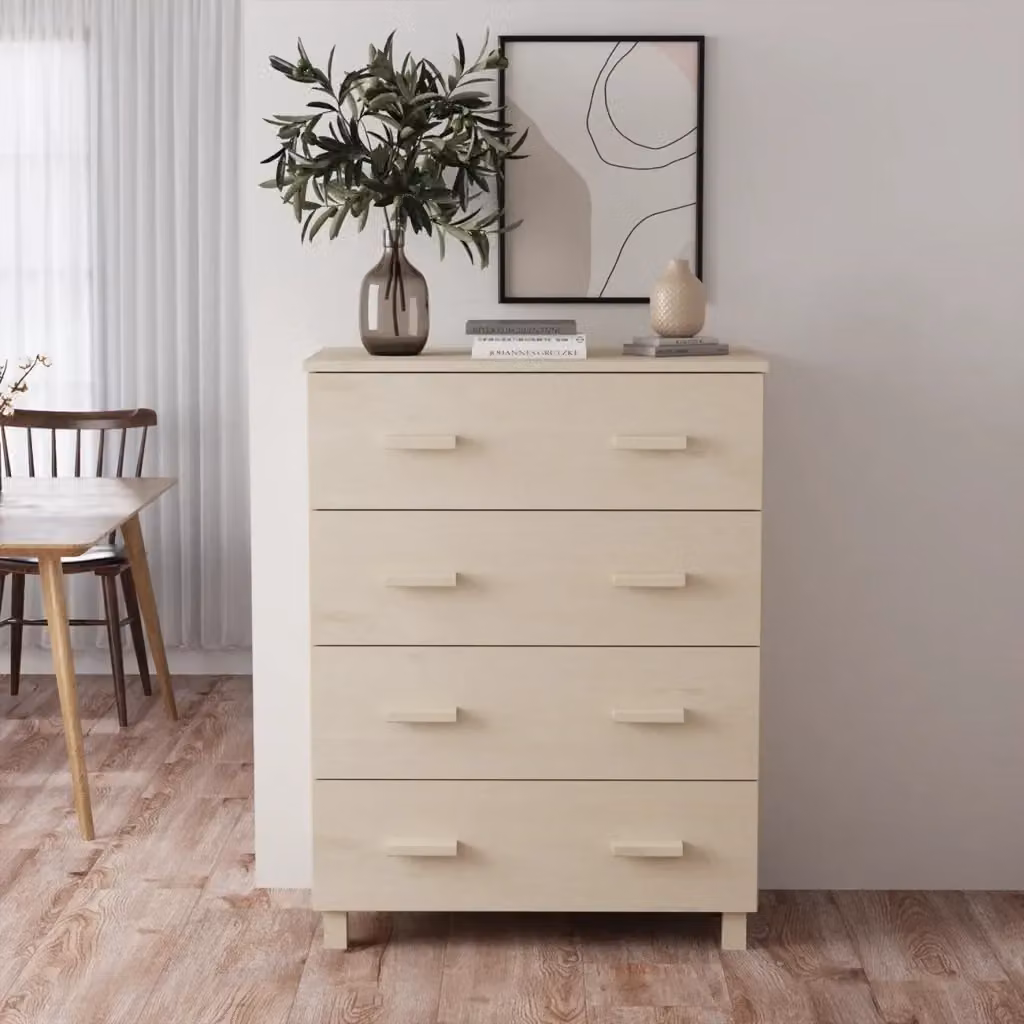 Credenza Buffet HAMAR in Legno Massello di Pino, Colore Ambra, L: 79 cm, P: 40 cm, H: 103,5 cm