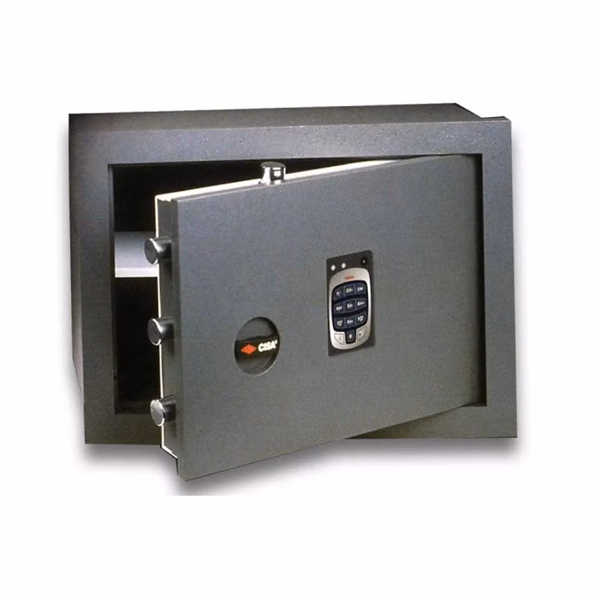 Cassaforte a muro elettronica Cisa Vision con tastiera retroilluminata, colore grigio, H 49 cm x L 36 cm x P 20 cm – 2