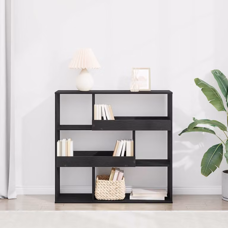 Scaffale per libri vidaXL a 4 livelli in stile moderno, colore nero opaco, L 100 cm x P 33 cm x H 94,5 cm