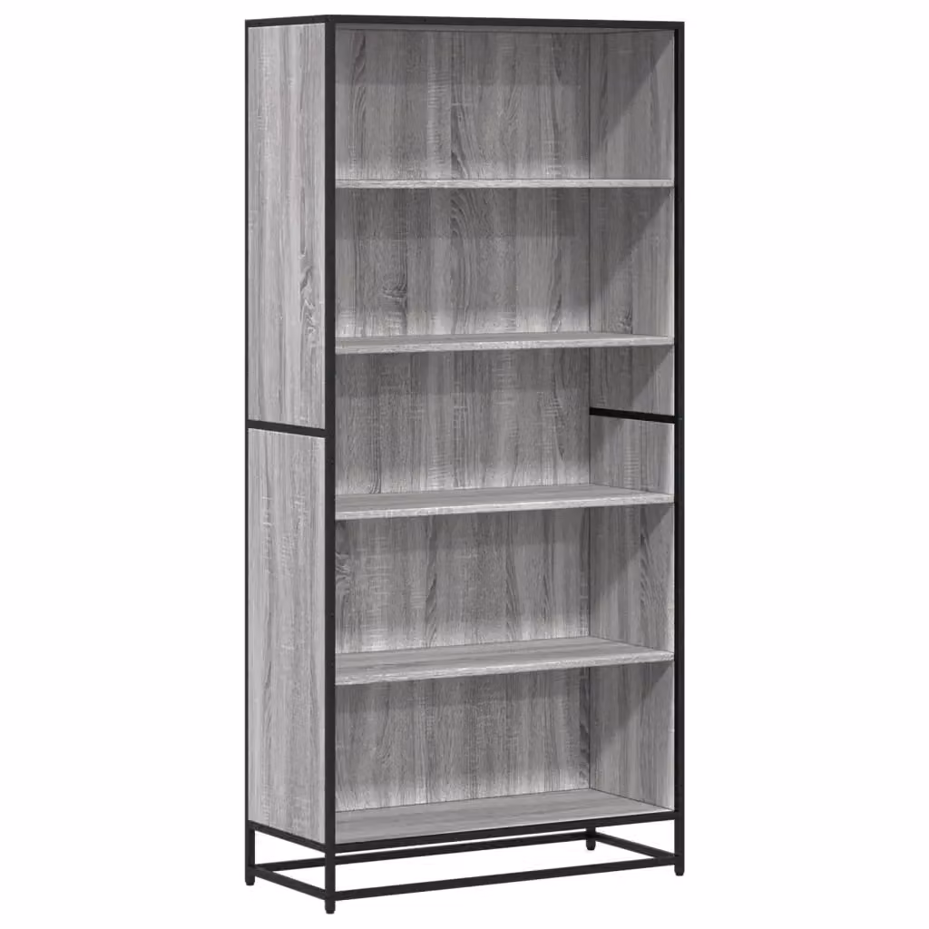 Libreria-Scaffale Design Mania in Stile Industrial Grigio con Pannello Posteriore L: 80,5 cm, P: 35 cm, H: 170,5 cm – 2