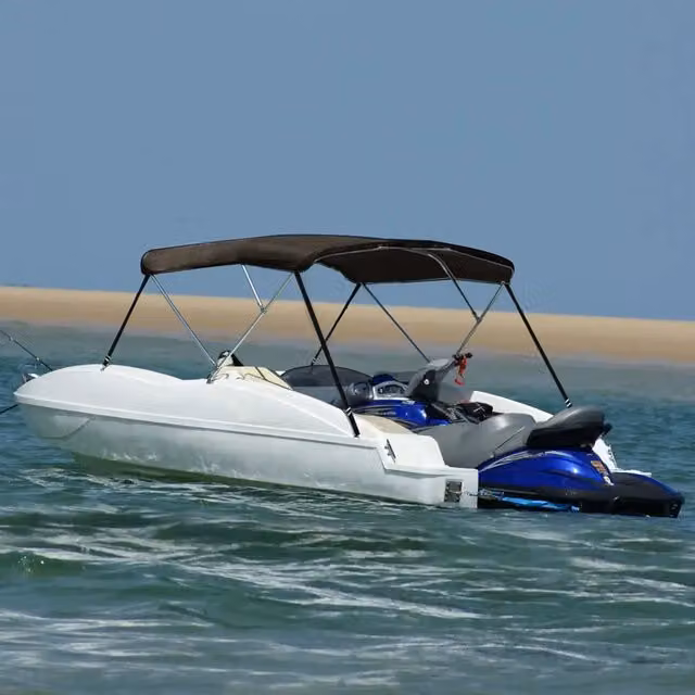 Bimini di Prua con Tendalino Videx a 3 Archi Nero L: 183 cm, P: 180 cm, H: 137 cm