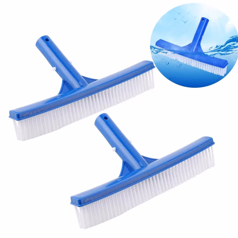 Inovra - Spazzola per piscina, resistente - 2 pezzi - Plastica - Per pareti/fondo piscina - Ampia gamma di applicazioni - 25 cm x 4,7 cm - Pulitore per piscina
