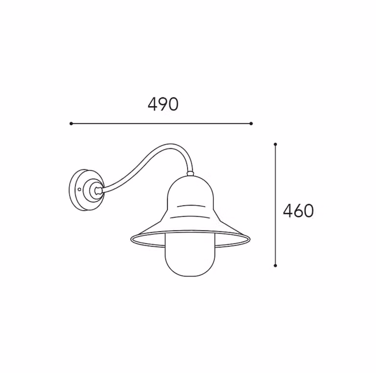 Moretti Luce Applique da esterno Campanula 2093 ottone anticato profondità 49 cm IP44 Campula 2093, dimmerabile, Bronzo / Ottone antico, Ottone, Antico