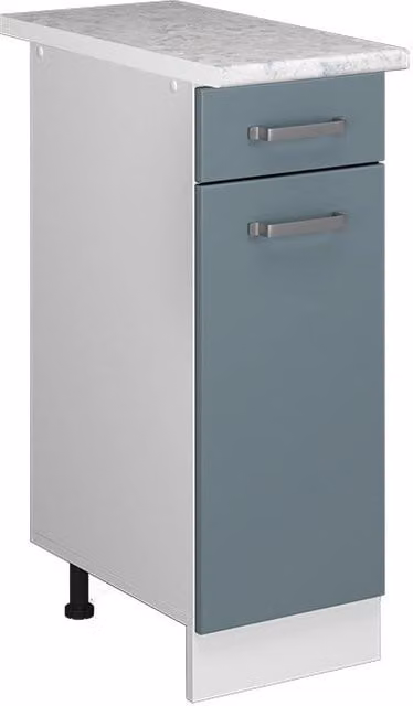 Base universale R-Line Vicco con cassetto e piano di lavoro, Grigio-blu, L: 30 cm, H: 81,6 cm, P: 60 cm
