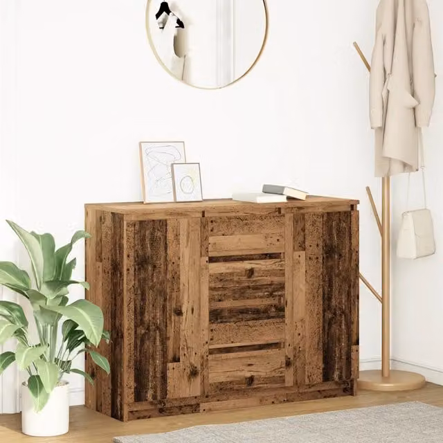 Credenza rustica in MDF marrone vidaXL L: 100,5 cm, P: 35 cm, H: 76 cm – 1