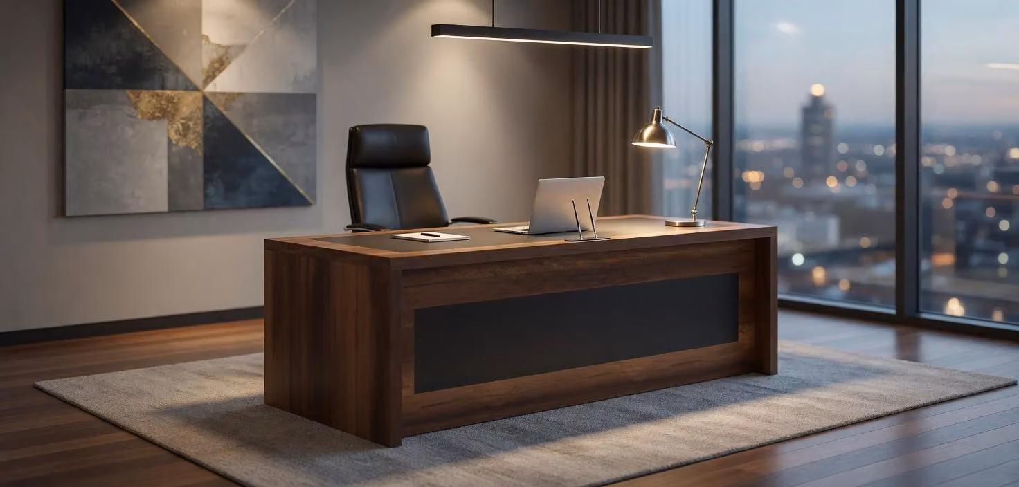 Elegante scrivania in legno per il tuo ufficio