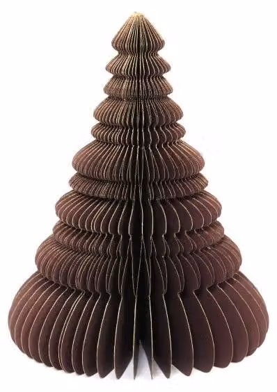 Albero di Natale in cartoncino alveolato, naturale, nero, 20 cm