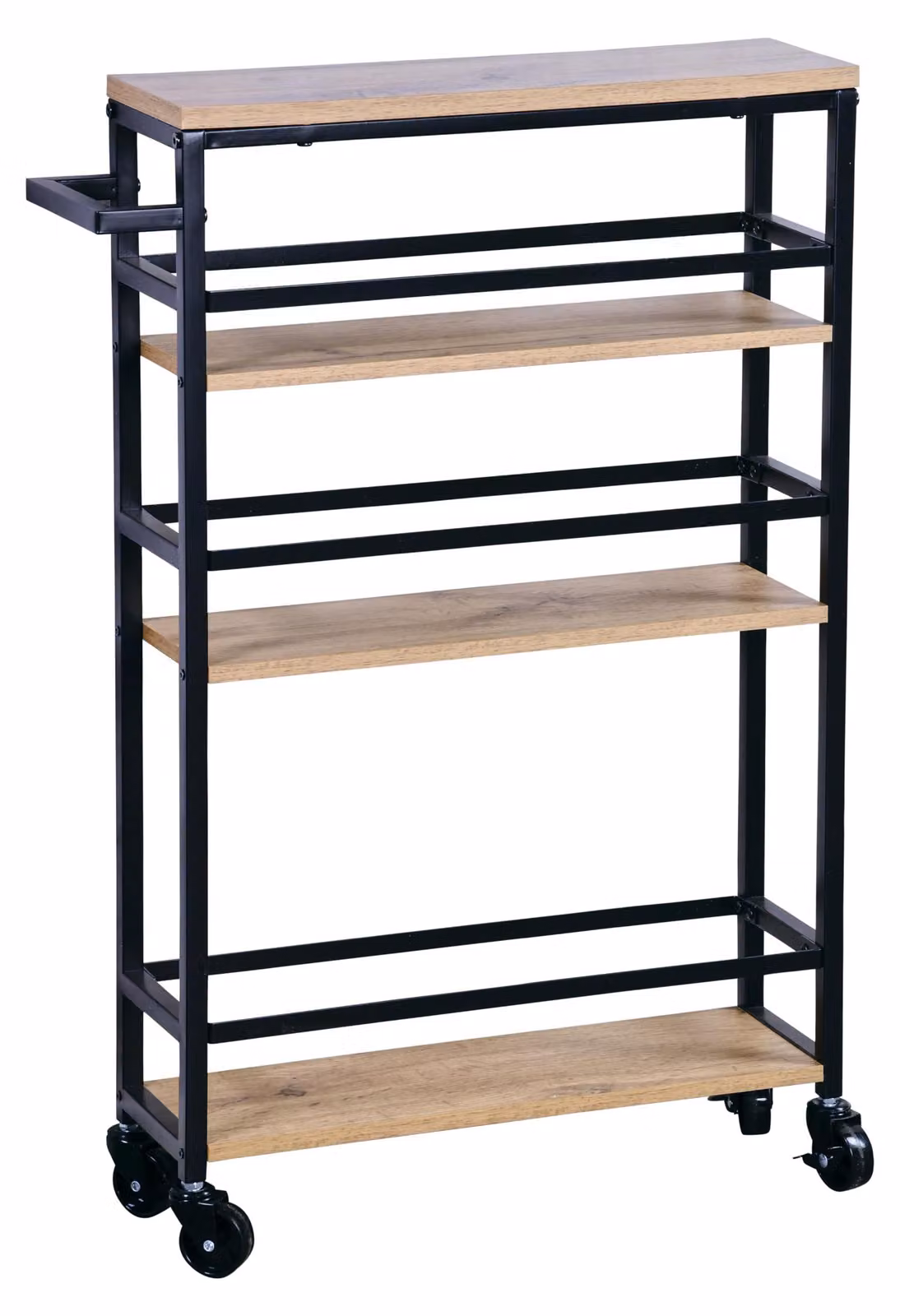 KESPER Scaffale su ruote 81 X 15 X 50 cm Bambù/Metallo 27842