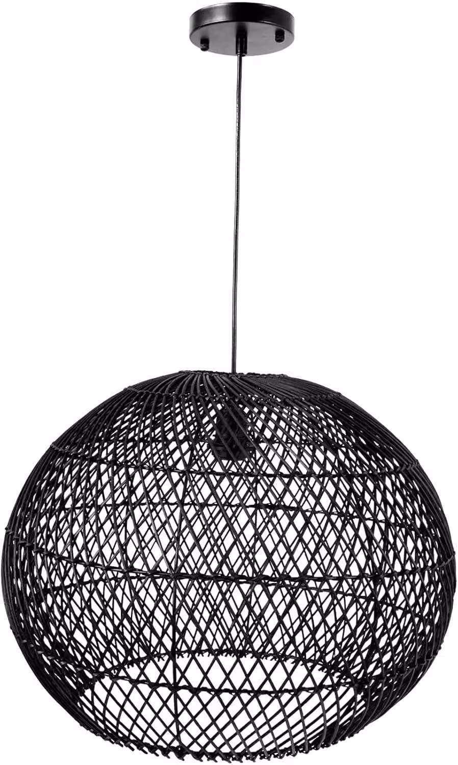 Lampada a sospensione SELENE in bambù nero 50x45 cm ##