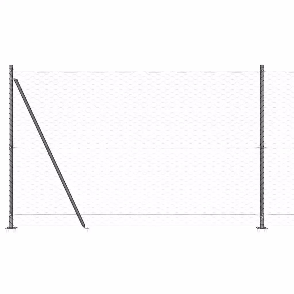 Recinzione esagonale vidaXL in acciaio e PVC con base in cemento, Grigio, L: 1,5 m, H: 100 cm – 2