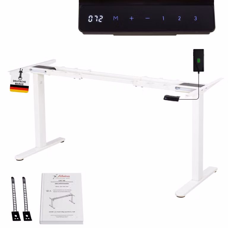 Albatros International Albatros base scrivania LIFT, 2x motorizzato, telaio elettrico per scrivania regolabile in altezza con funzione di memoria per scrivania - gambe scrivania, telaio scrivania, scrivanie, scrivanie, scrivania Secretaire