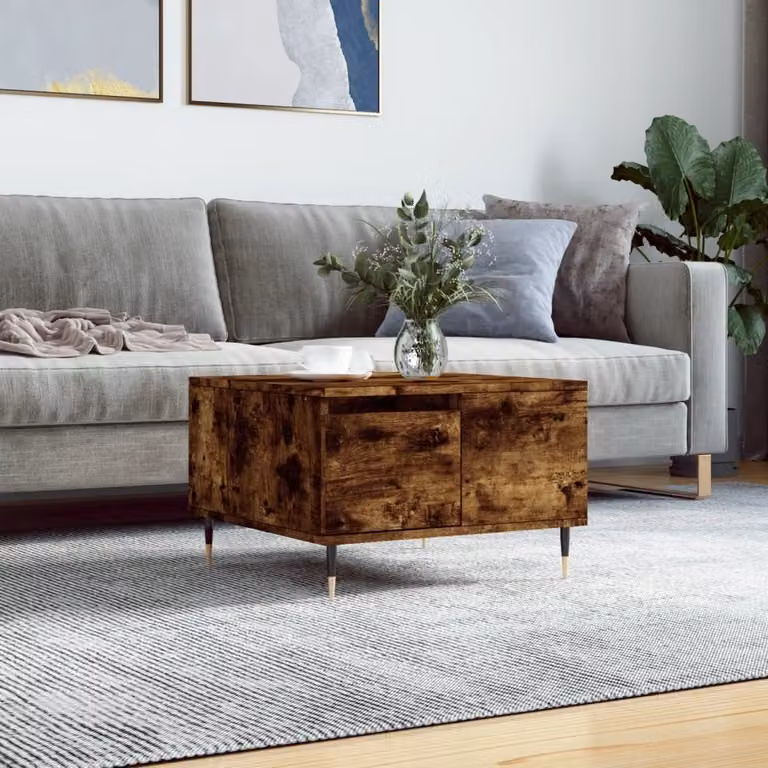 Maison Exclusive - Tavolino in rovere affumicato 55x55x36,5 cm Materiale ligneo