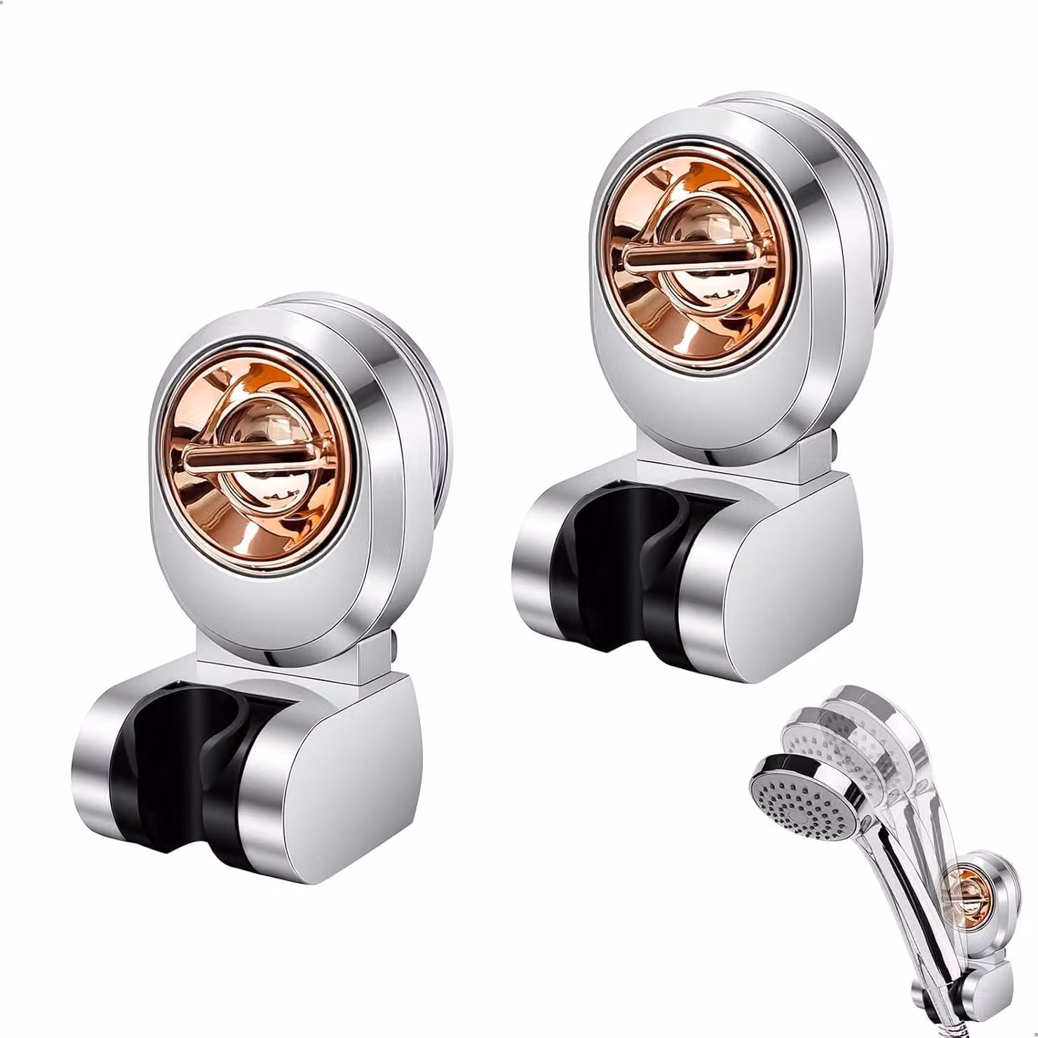 Testine doccia e accessori: supporti per testine doccia, supporti per testine doccia con ventosa, senza necessità di foratura, supporti per testine doccia con angolo regolabile, doccette manuali, adatti per