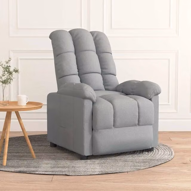 Divano Sedia-Poltrona Reclinabile in Tessuto Grigio Chiaro 171397