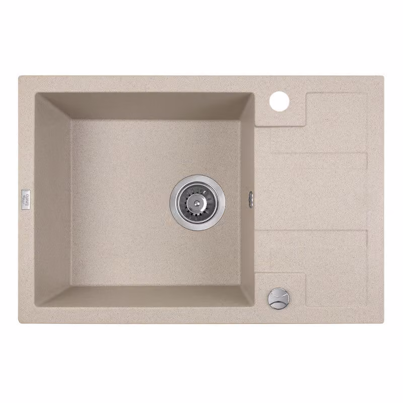 Lavello di design in granito a 1 vasca con scarico corto Beige