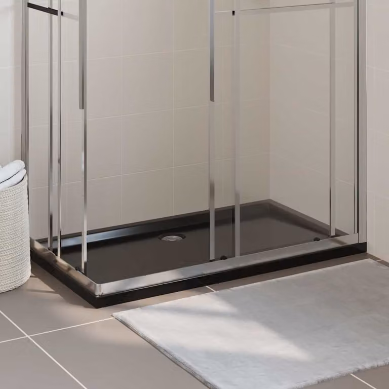 Piatto doccia rettangolare vidaXL in plastica nera L: 120 cm, P: 70 cm