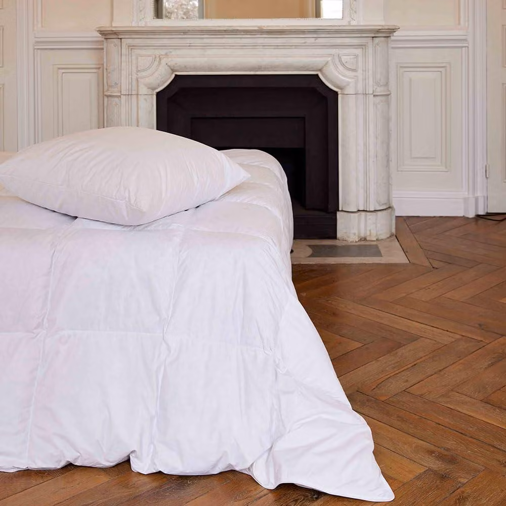 Piumino matrimoniale Daisy, 220x240 cm, bianco, imbottitura in piume e piumino