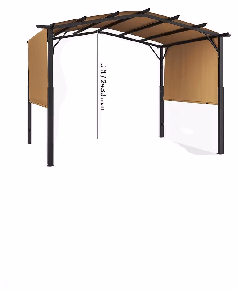 Pergola da esterno, design ad arco, tetto retrattile, dimensioni 3x3 metri
