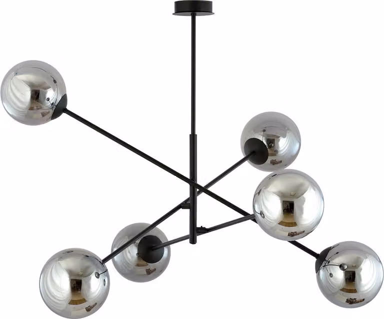 Lampadario Emibig 6xE14 40W LINEAR 6 NERO/GRAFITE 1167/6