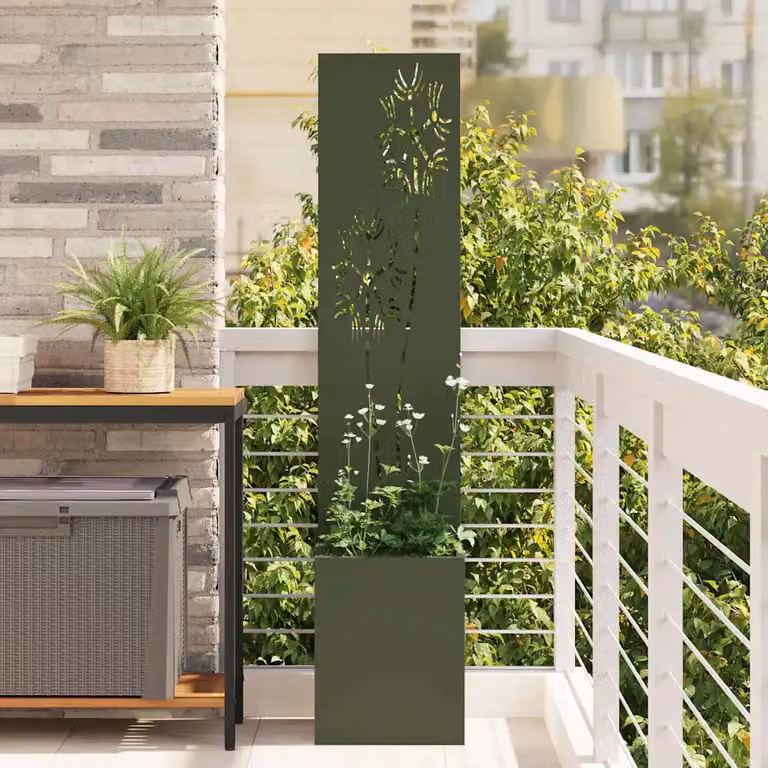 Schermo per privacy in giardino vidaXL Oliver verde in acciaio, L/P/H: 32 x 32 x 150 cm