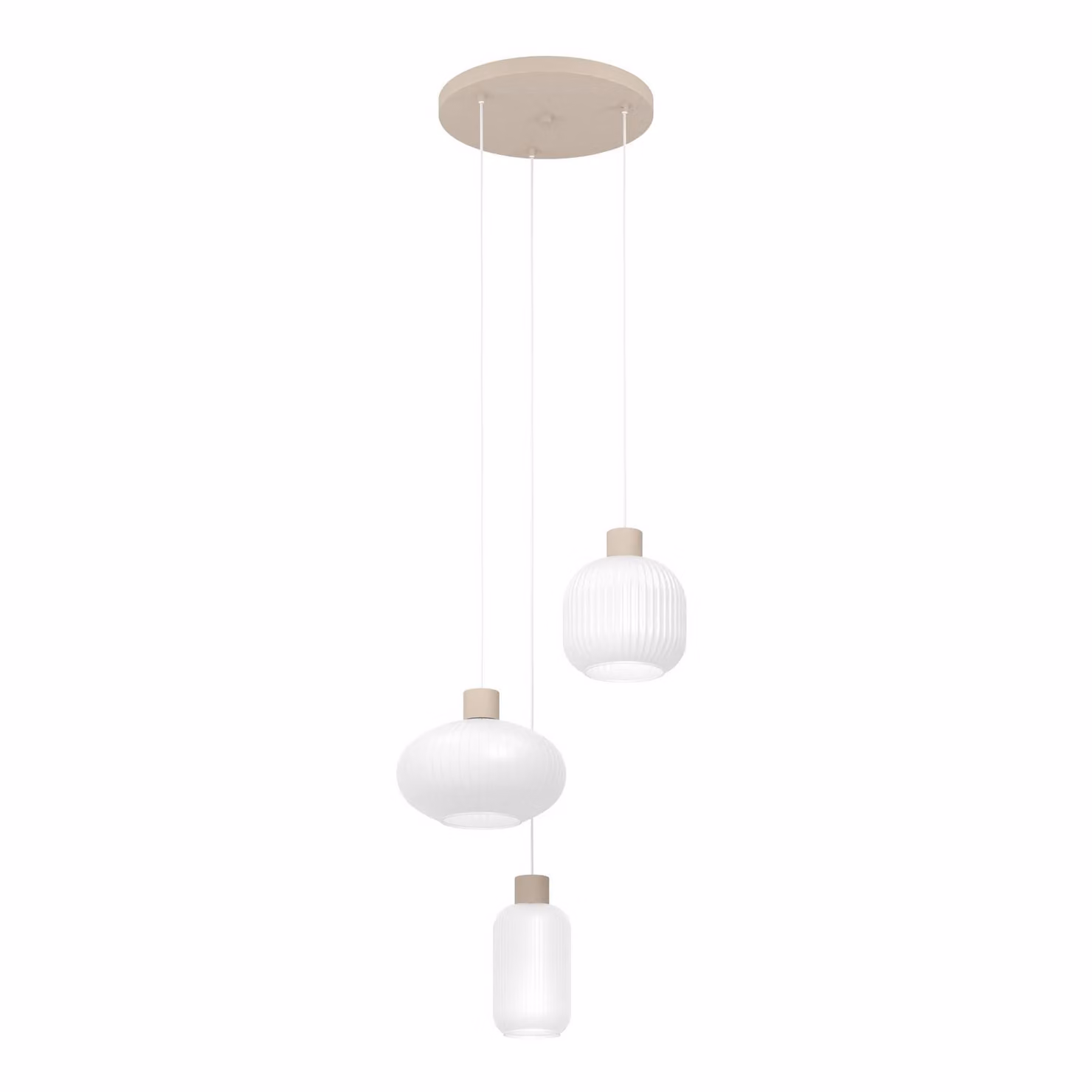 EGLO Lampada a sospensione Dasmina, dimmerabile, Bianco / Opale, Soggiorno / Sala da pranzo, Vetro, Giovanile, Lampada a sospensione