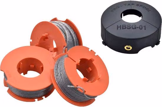 Set per decespugliatore con bobina automatica, 3 bobine in metallo, 1 manico, 8 m x 1,6 mm, per Easytrim e Combitrim