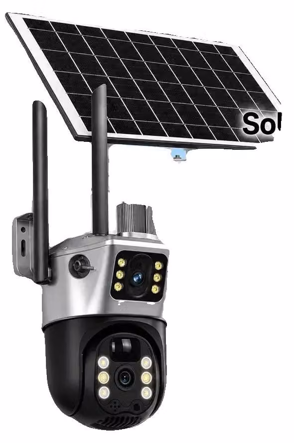 Sistema di telecamere di sicurezza, 8MP, doppia lente, accesso remoto, 1 telecamera solare Wi-Fi, senza alimentazione tramite cavo