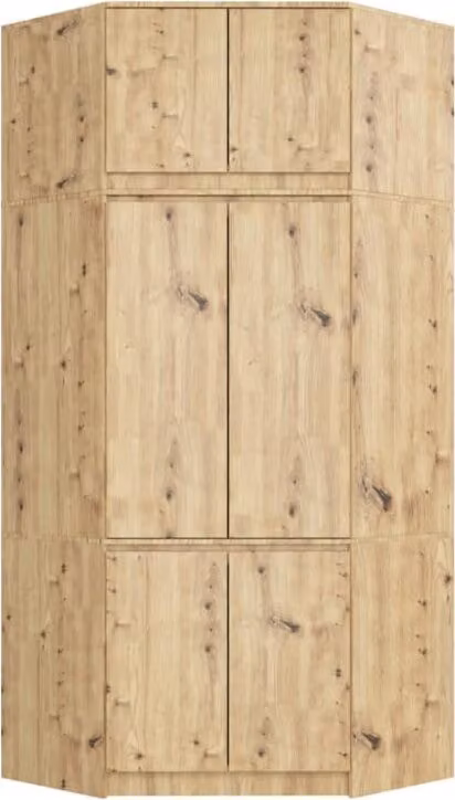 BDW Armadio angolare per camera da letto con estensione, 6 ante, rovere Artisan