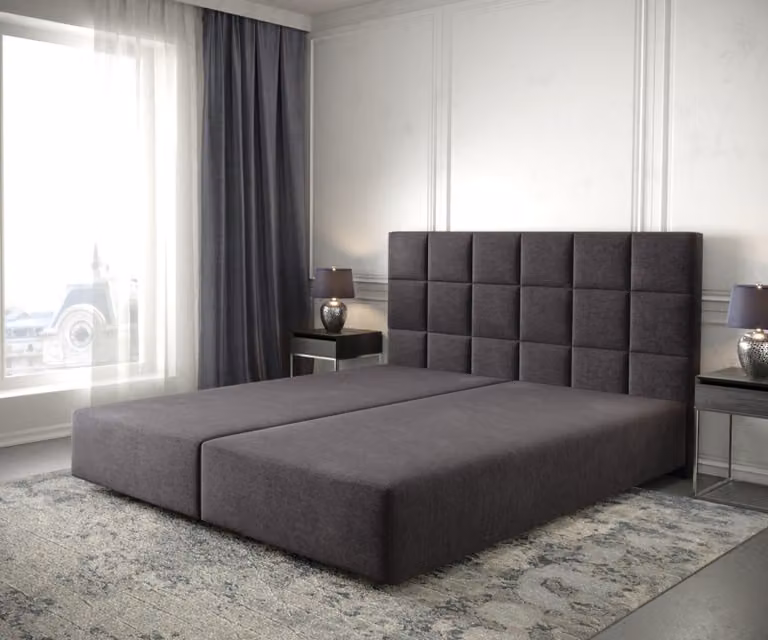DELIFE Telaio boxspring Dream-Fine 180x200 cm microfibra nera