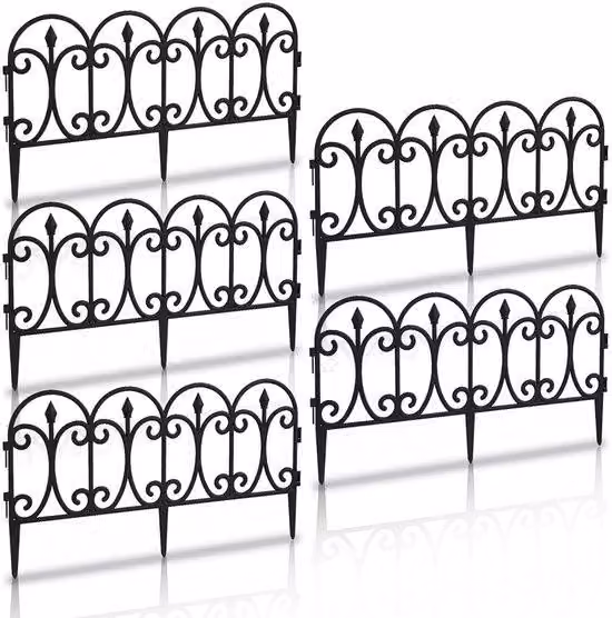 Bordatura decorativa in plastica - altezza 30 cm - colore nero - confezione da 10 pezzi