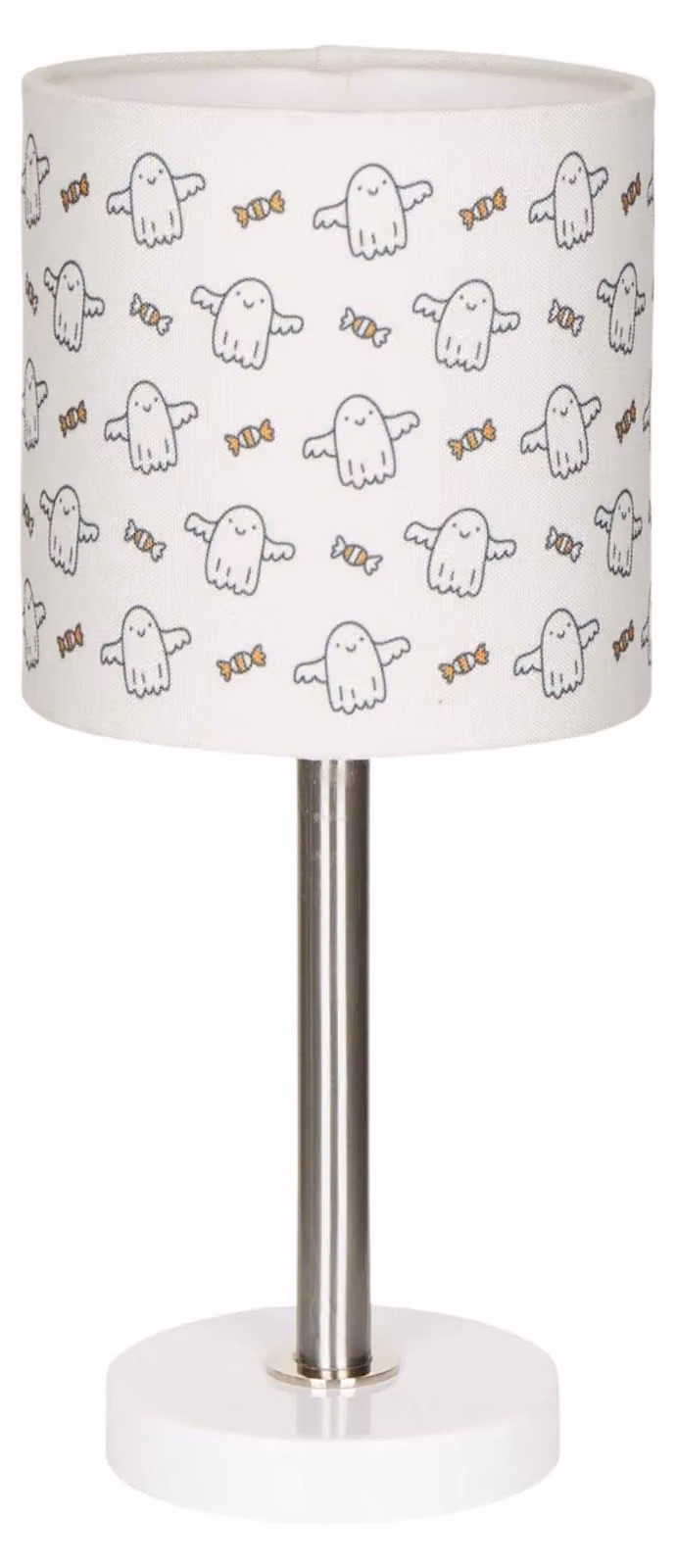Lampada da tavolo, attacco E27, 35 cm, paralume da 15 cm, bianca, con cavo incluso