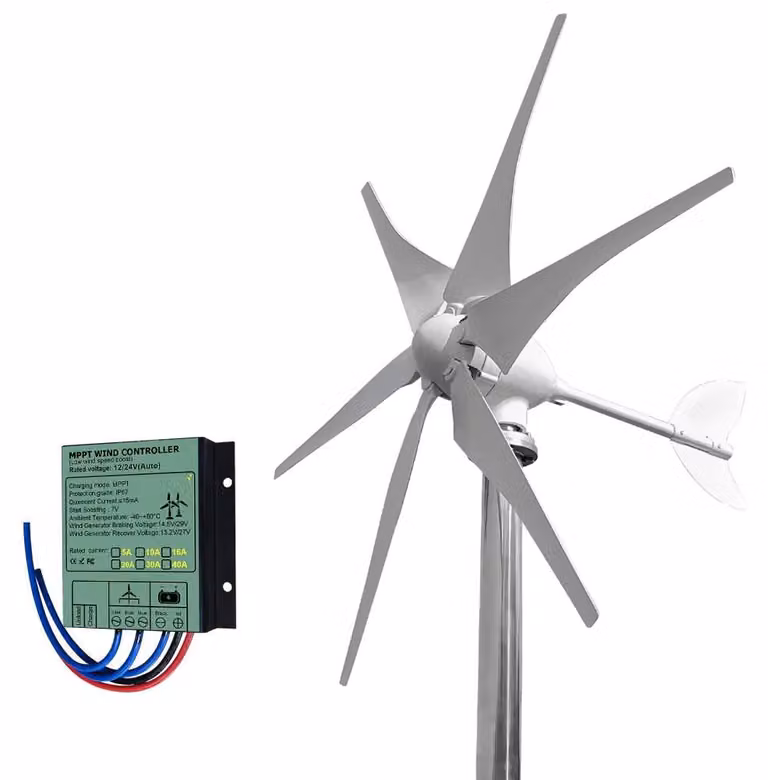 Turbina eolica - Turbina eolica - Generatore eolico - Energia eolica - 5000W - 48V - con regolatore MPPT - 6 indicatori