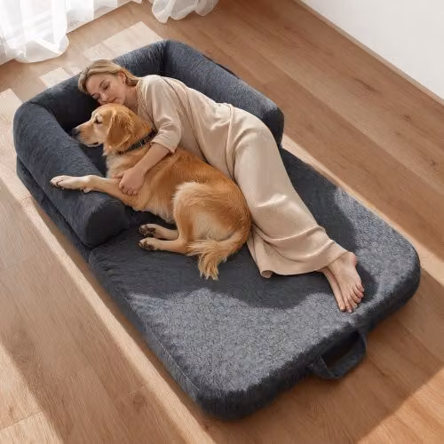 Letto VEVOR stile cane per adulti, colore grigio, con fodera rimovibile e lavabile, L: 179 cm, P: 95 cm, H: 24 cm