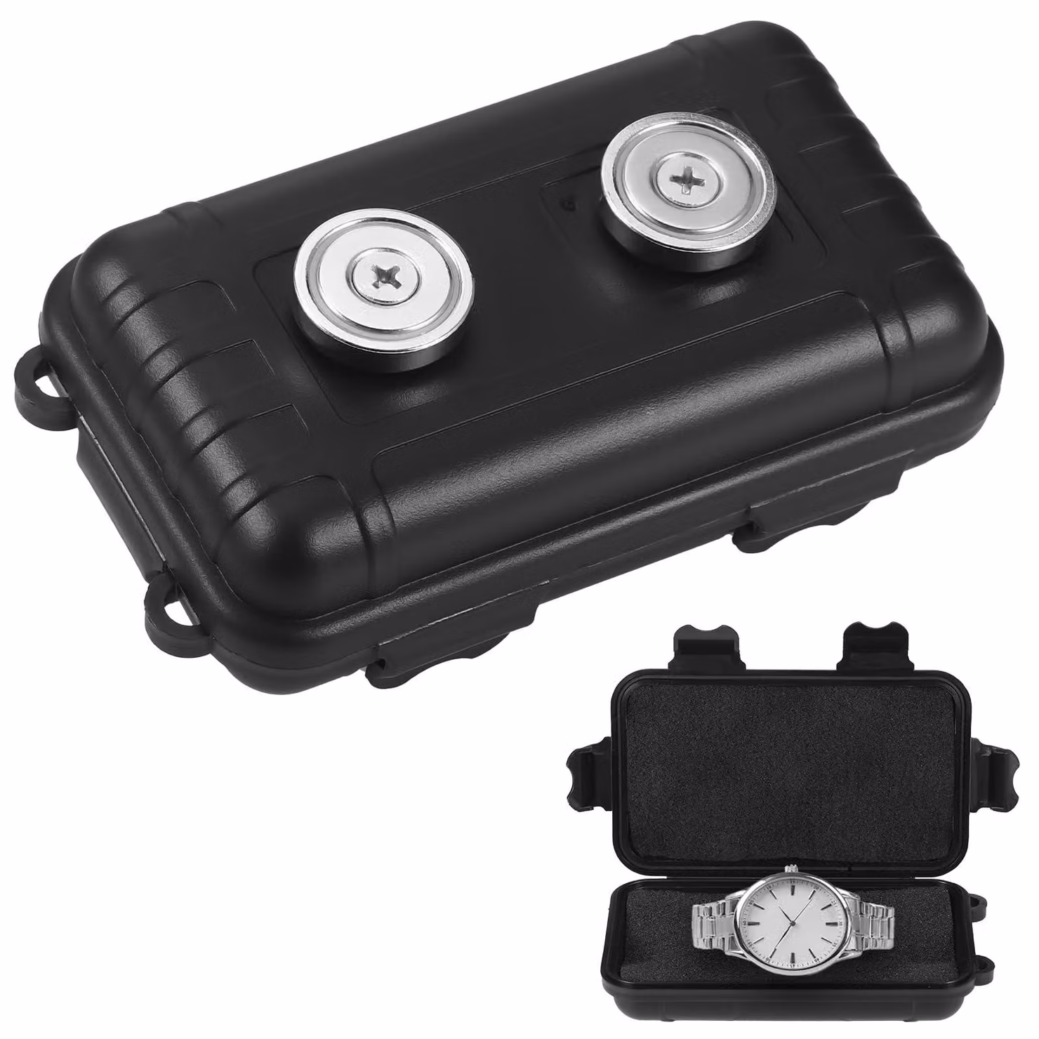 Cassetta portachiavi magnetica, nera, in plastica ABS impermeabile, dimensioni compatte: 12x7x4 cm