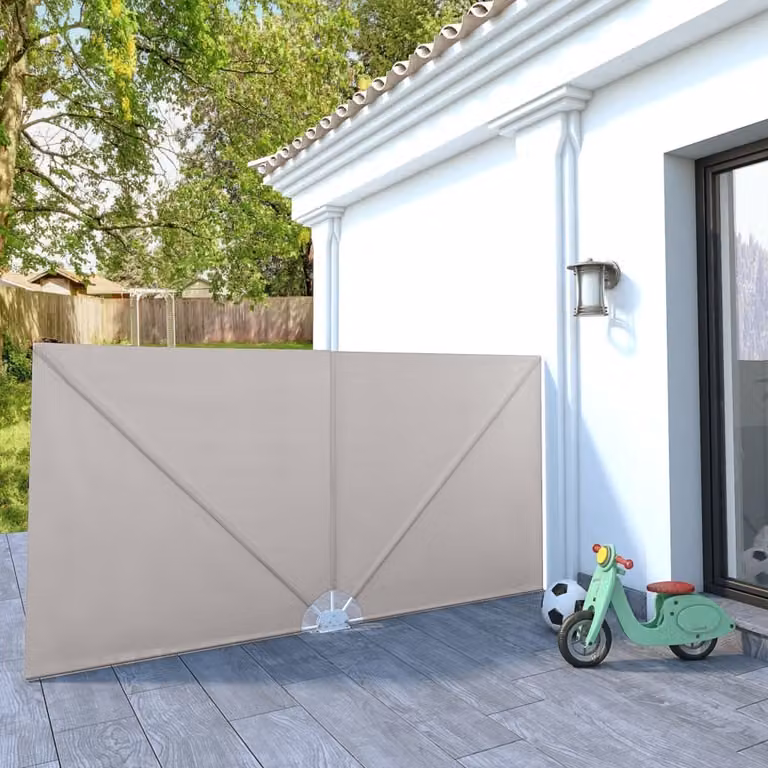 The Living Store Mensola laterale pieghevole per patio Crema 300×150 cm