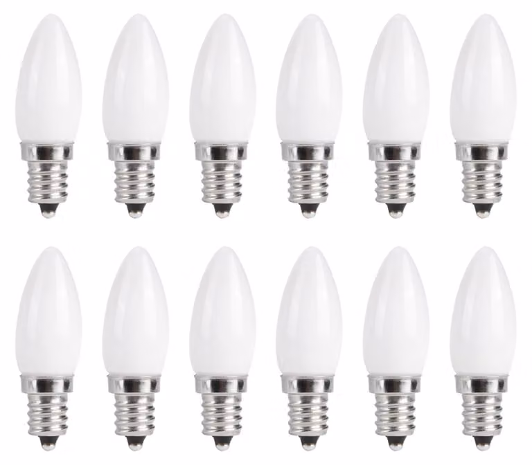 10 lampadine LED E12, 1,5 W, bianco caldo, per lampadari, plafoniere, applique, illuminazione domestica, CA 110 V