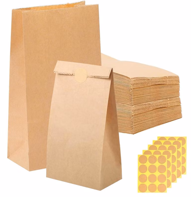 Calendari dell'Avvento in carta, piccoli, confezione da 60 pezzi, dimensioni 9x18x5,5 cm, realizzati in cartoncino kraft marrone, con adesivi inclusi
